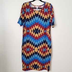 Lularoe Geometric Print Julia Dress Size 2XL